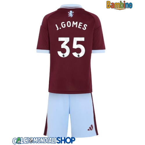 Maglie da calcio Aston Villa Joao Gomes #35 Prima Maglia Bambino 2026-27 Manica Corta + Pantaloni corti)